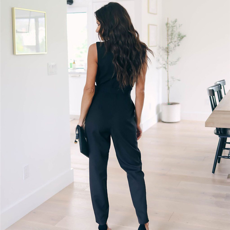 Sexy women jumpsuit lace office summer playsuit ladies jumpsuits sleeveless black elegant women rompers overall CDR1252 T200509