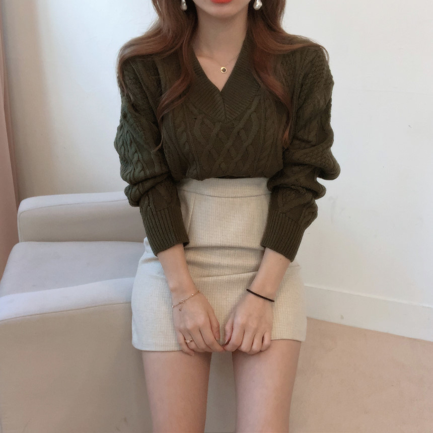 New Winter Sweater Women Pullover Girls Tops Vintage stripe Autumn Elegant Female Knitted Outerwear Warm Sweater Oversize 201030