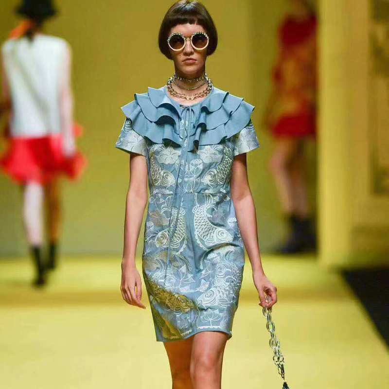 Baboon-collared Bow-embroidered Flowers Elegant Temperament Short Banquet Mini Dress Spring and Summer New Women Qics, Blue
Baboon-collared Bow-embroidered Flowers Elegant Temperament Short Banquet Mini Dress Spring and Summer New Women Qics, Blue