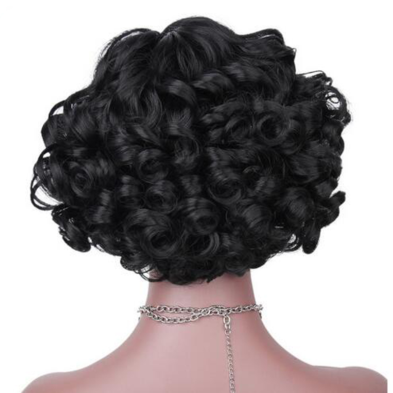 Synthetic Short Curly Black Hair Pixie Cut Wig for Women Heat Resistant Wigs