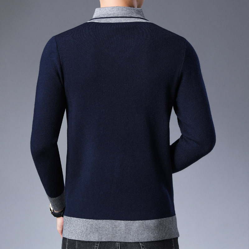 MIACAWOR Cashmere Sweater Men Autumn Winter Thick Warm Pullover Men V-Neck Pull Homme Knitted Wool Sweaters Men Clothes Y269 201224