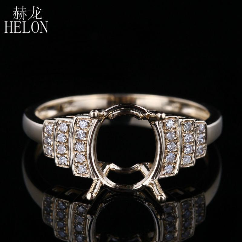 HELON 7X9mm Oval Women Fine Jewelry Solid 10K Yellow Gold Natural Diamonds Engagement Wedding Semi Mount Ring Setting
HELON 7X9mm Oval Women Fine Jewelry Solid 10K Yellow Gold Natural Diamonds Engagement Wedding Semi Mount Ring Setting