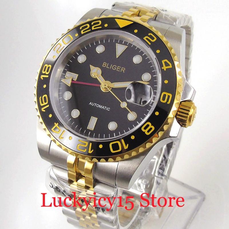 BLIGER New Arrival Gold Coated Automatic Men Watch Date GMT Model Sapphire Glass Rotating Bezel Jubilee Band1, Bliger logo
BLIGER New Arrival Gold Coated Automatic Men Watch Date GMT Model Sapphire Glass Rotating Bezel Jubilee Band1, Bliger logo