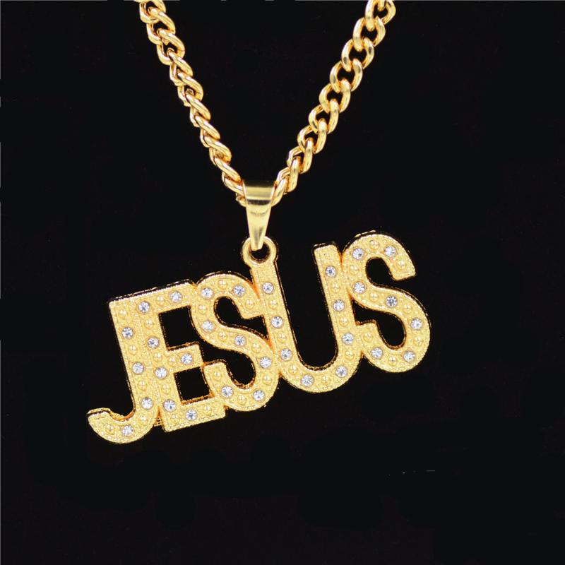 Uodesign Crystal Hip Hop Letter Jesus Necklaces & Pandents Bling Gold Cuban Chain Necklace Jewelry For Man 
Uodesign Crystal Hip Hop Letter Jesus Necklaces & Pandents Bling Gold Cuban Chain Necklace Jewelry For Man