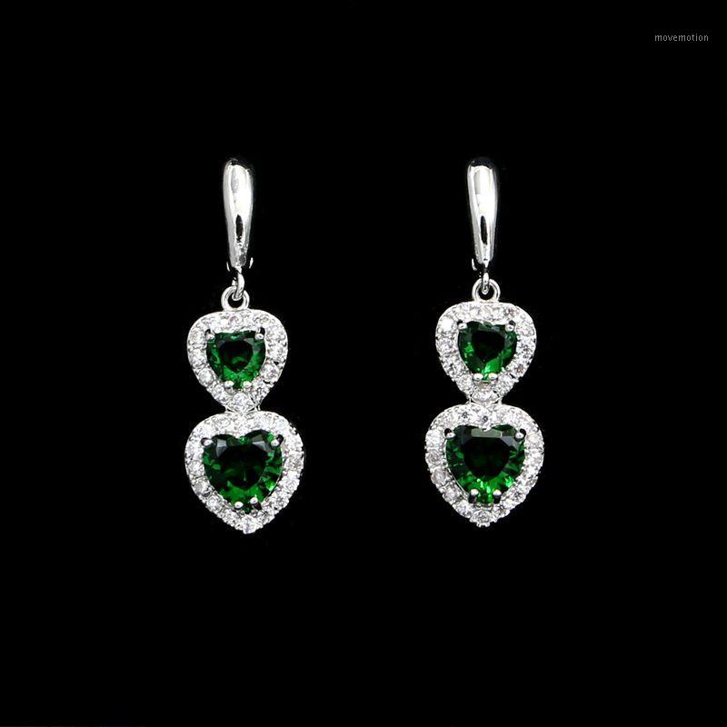 Heart Shaped 925 Sterling Silver Wedding Earrings Green Stone White Crystal for Women1
Heart Shaped 925 Sterling Silver Wedding Earrings Green Stone White Crystal for Women1