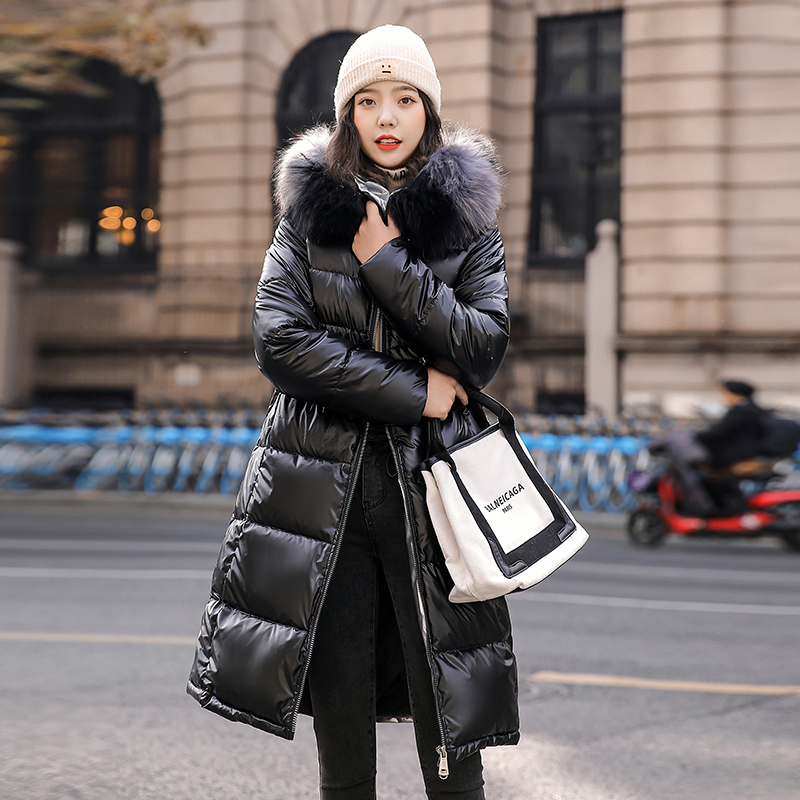 -30 Degrees Hooded Fur Collar Thickened Women Lengthened Winter Parkas Jacket 201127