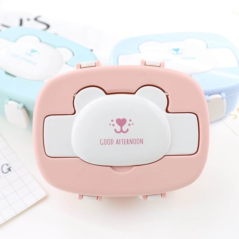 Child Cartoon Lunch Box Healthy Material Food Container Travel Hiking Office School Portable Leakproof With Spoon Bento Box 201209