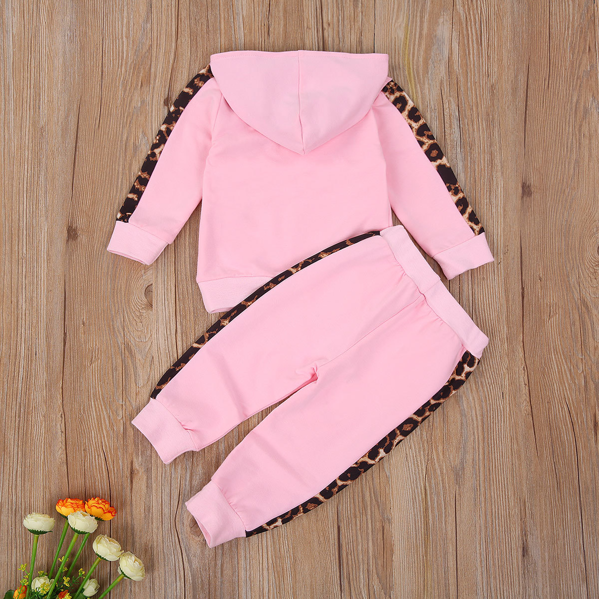 2020 New Kids Baby Girls Clothes Set Autumn Long Sleeve Leopard Hoodies Tops + Sweatpants Sets Casual Kids Tracksuits 1-6YX1019