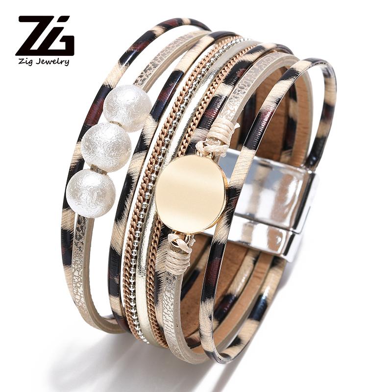 Leopard leather ladies bracelet three pearls multi-layer wrapped charm magnetic clasp bracelet fashion jewelry wholesale
Leopard leather ladies bracelet three pearls multi-layer wrapped charm magnetic clasp bracelet fashion jewelry wholesale