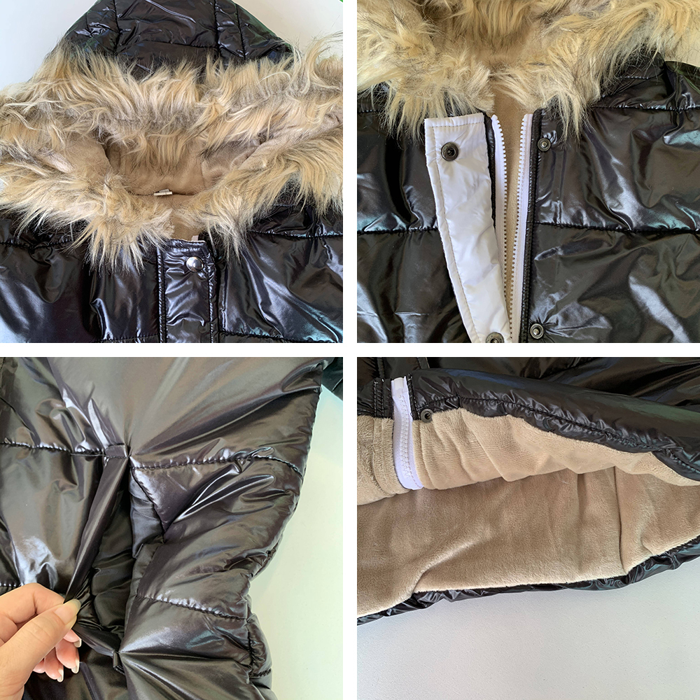Women Jacket Cotton Padded Winter Coat Black Fur Collar Hooded Fleece Warmest Female Coats Casual Parkas Outerwear Plus Size 4XL 201030