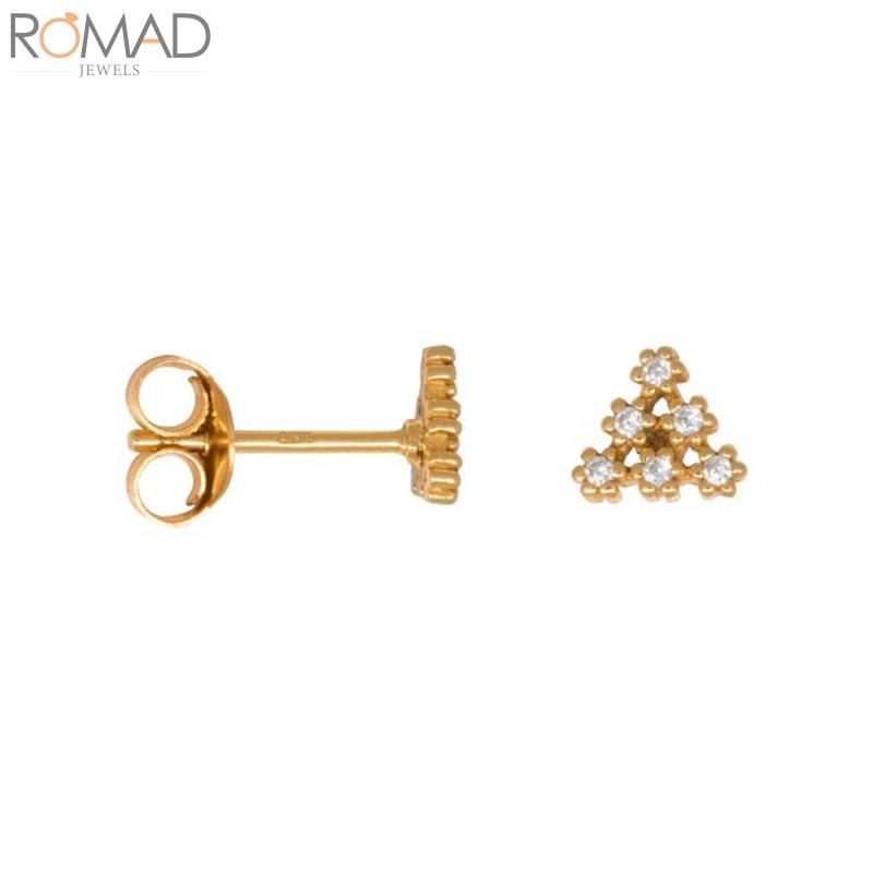 ROMAD 925 Sterling Silver Stud Earrings For Women Triangle Zircon Earring Luxury Earings S925 Ear Rings Jewelry Pendientes Arete
