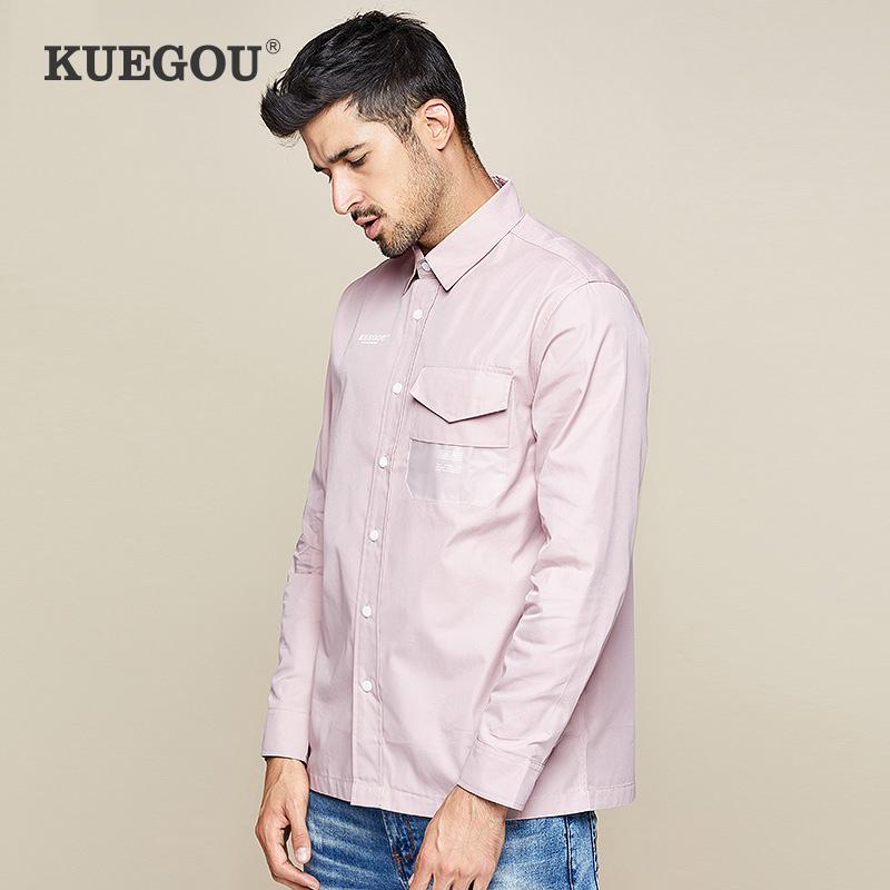 KUEGOU Men's long sleeve shirt South Korean style fashion letters printing slim leisure shirt spring pink top size BC-6910, Green
KUEGOU Men's long sleeve shirt South Korean style fashion letters printing slim leisure shirt spring pink top size BC-6910, Green