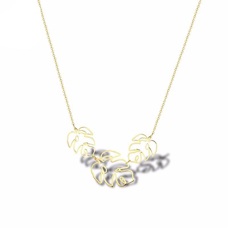 Chains RIR Stainless Steel Hollow Golden Leaf Unique Necklace Simple Plant Nature Temperament Ladies Jewellery Necklaces
Chains RIR Stainless Steel Hollow Golden Leaf Unique Necklace Simple Plant Nature Temperament Ladies Jewellery Necklaces