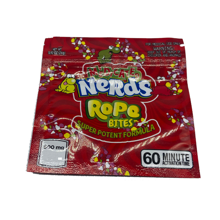 Hot Selling Medicated Nerd Rope Bites Smell Proof sour and original gummy candy Packaging bag Candy Gummies Mylar Plastic bags 
Hot Selling Medicated Nerd Rope Bites Smell Proof sour and original gummy candy Packaging bag Candy Gummies Mylar Plastic bags