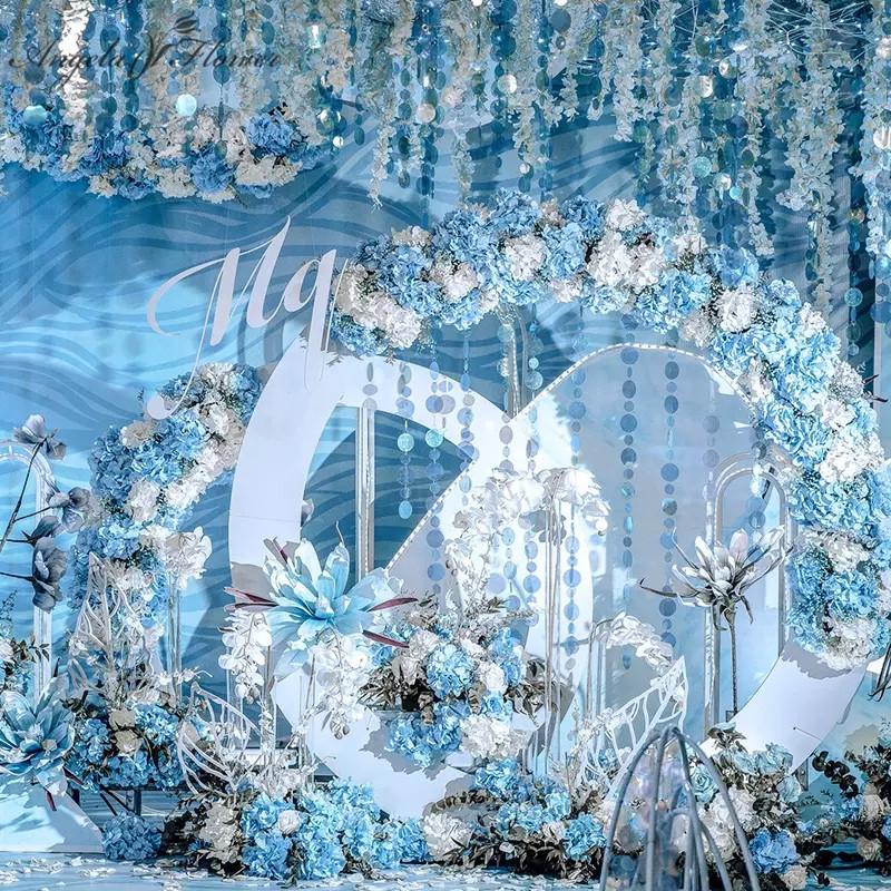 Blue series wedding decoration artificial flowers Plastic silk flowers various styles home wedding flower row road materials, 04
Blue series wedding decoration artificial flowers Plastic silk flowers various styles home wedding flower row road materials, 04