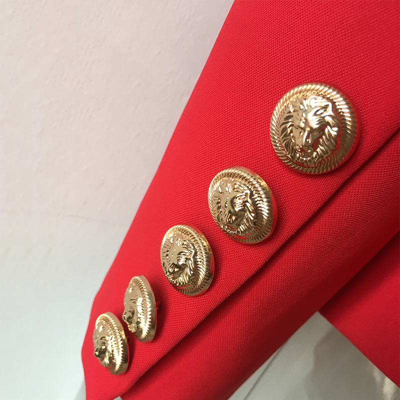 HarleyFashion European American Women Casual Blazer Double Breasted High Quality Plus Size Red Blazers 201008