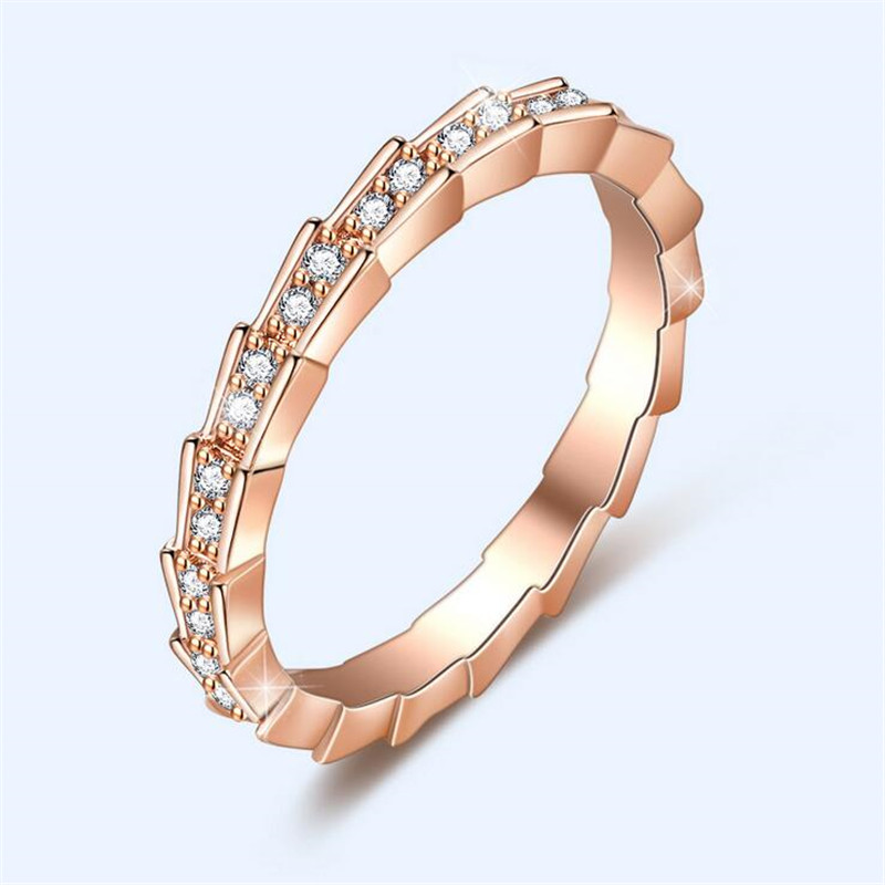 New Arrival Top Sell Luxury Jewelry 925 Sterling Silver&Rose Gold Fill Pave White Sappire Party CZ Diamond Women Wedding Band Ring Gift