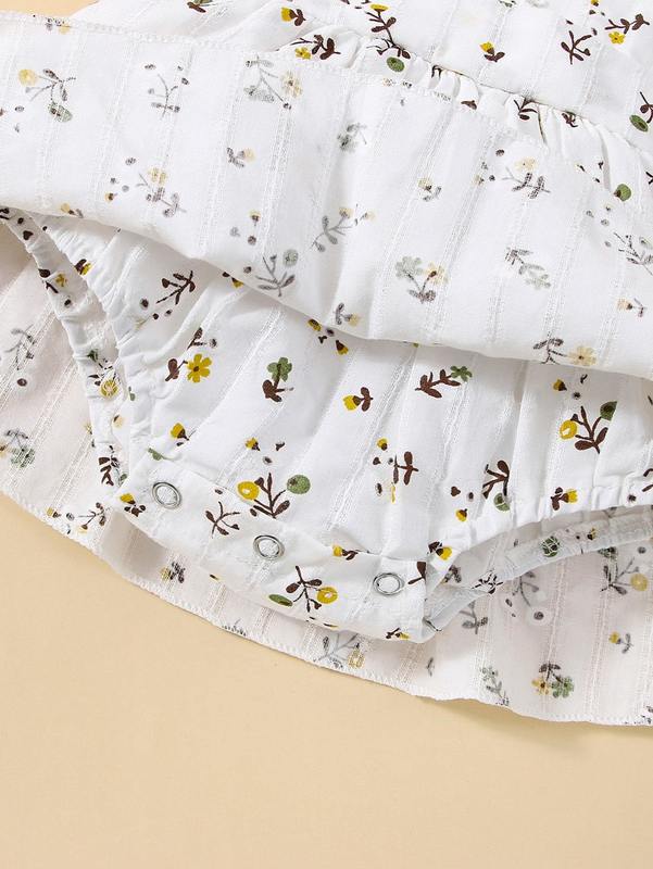 Baby Plant Print Appliques Cami Dress & Headband SHE
