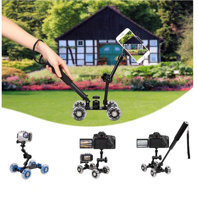 Foleto Table Dolly Mini Car Skater Track Slider Rig DSLR Camera Video Film Magic Arm Selfie Tripod For mobile phone
Foleto Table Dolly Mini Car Skater Track Slider Rig DSLR Camera Video Film Magic Arm Selfie Tripod For mobile phone