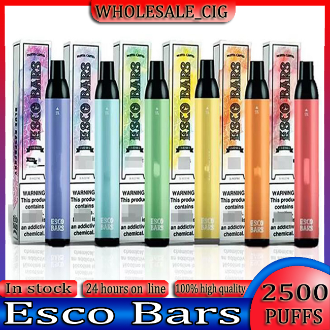 Top Quality ESCO BARS Disposable E Cigarettes Device Kit 2500 Puffs 1000mAh Battery 6ml Prefilled Mesh Coil Cartridge Pod Vape Pen
Top Quality ESCO BARS Disposable E Cigarettes Device Kit 2500 Puffs 1000mAh Battery 6ml Prefilled Mesh Coil Cartridge Pod Vape Pen
