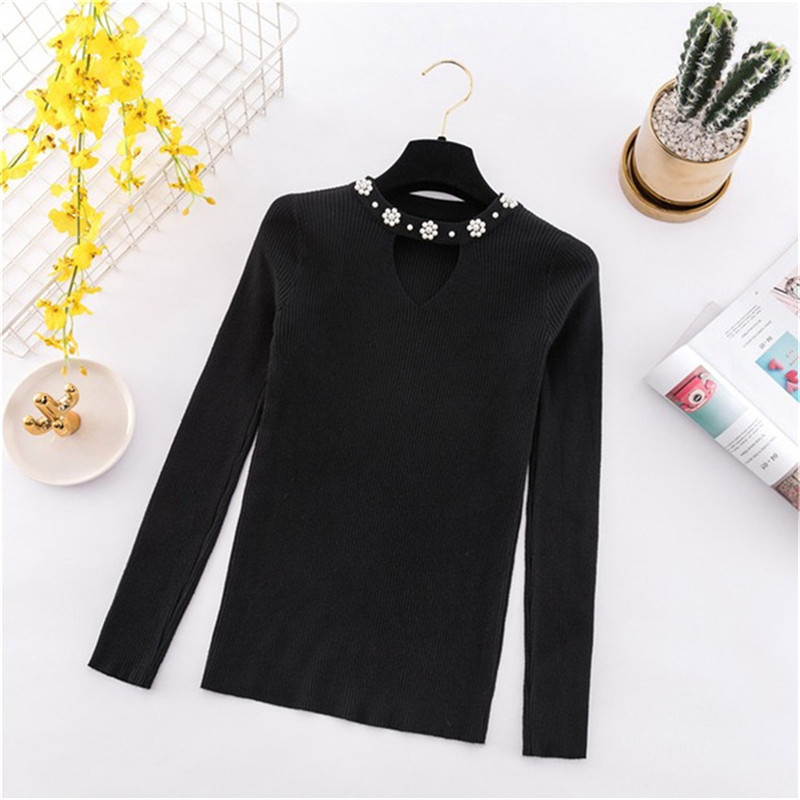 Fashion autumn and winter hem high slit round neck long sleeve pullover sweater sweater Red 201111wtt