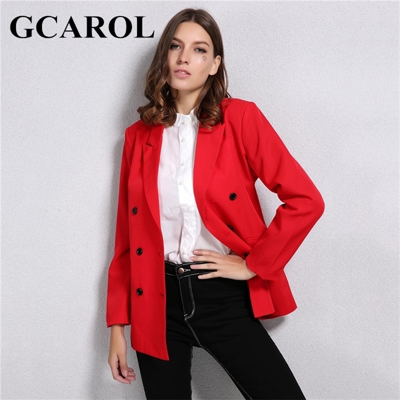 GCAROL New Arrival Spring Autumn Women Blazer Double-Breasted Button Notched Collar OL Work Office Suits Outwear 201114, Red
GCAROL New Arrival Spring Autumn Women Blazer Double-Breasted Button Notched Collar OL Work Office Suits Outwear 201114, Red