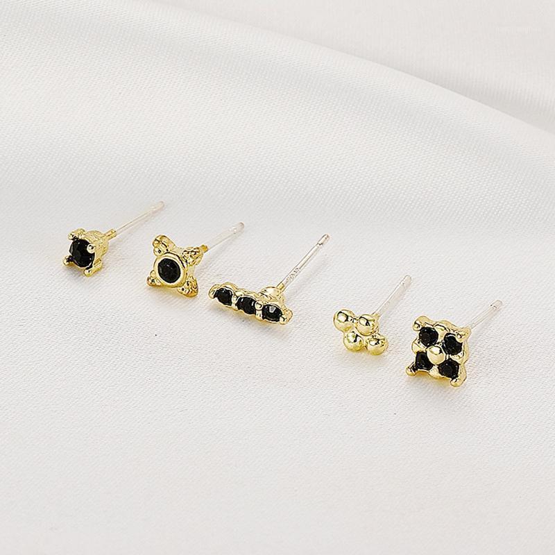 Stud Korean Geometric Compact Earrings For Women Black Imitation Zircon 5-piece Set Fashion Student Jewelry, Golden;silver
Stud Korean Geometric Compact Earrings For Women Black Imitation Zircon 5-piece Set Fashion Student Jewelry, Golden;silver