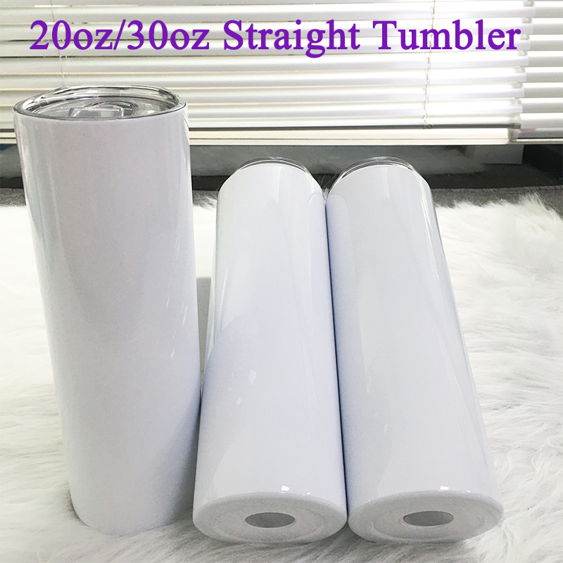 White Straight Tumbler 20oz 30oz Sublimation Skinny Tumblers DIY Stainless Steel Portable Travel Mug With Seal Lid
White Straight Tumbler 20oz 30oz Sublimation Skinny Tumblers DIY Stainless Steel Portable Travel Mug With Seal Lid