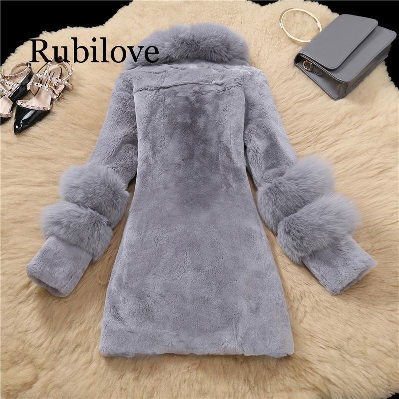 Winter Faux Fur Coats For Women | Warm Sheepskin Coat With Fox Collar Snap Slim Fit Jacket T200915 B1