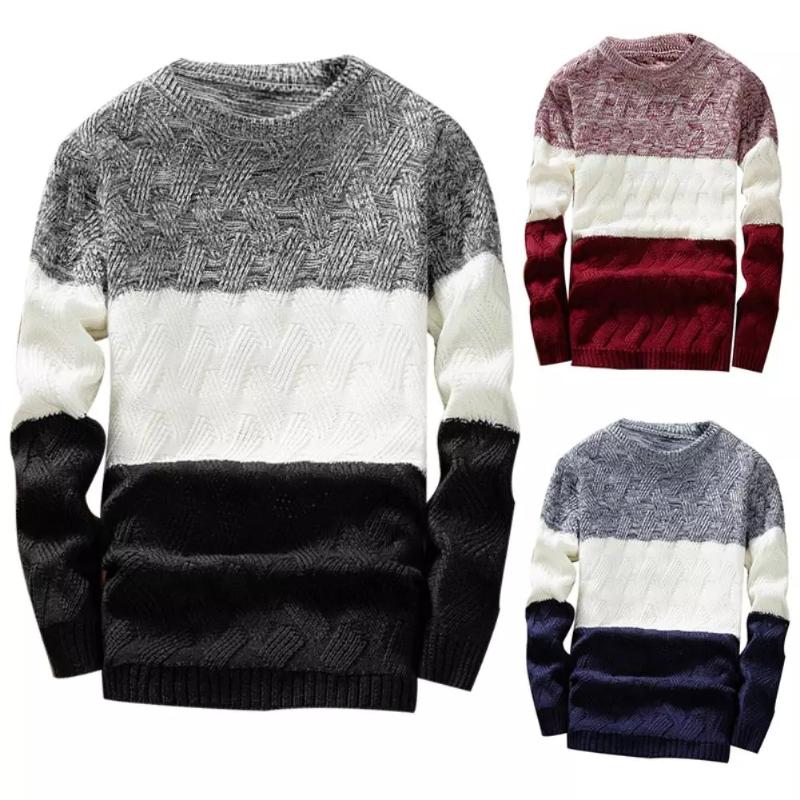 Men O-Neck Long Sleeve Color Block Patchwork Knitted Sweater Warm Male Slim Casual Cashmere Wool Pullovers, Black
Men O-Neck Long Sleeve Color Block Patchwork Knitted Sweater Warm Male Slim Casual Cashmere Wool Pullovers, Black