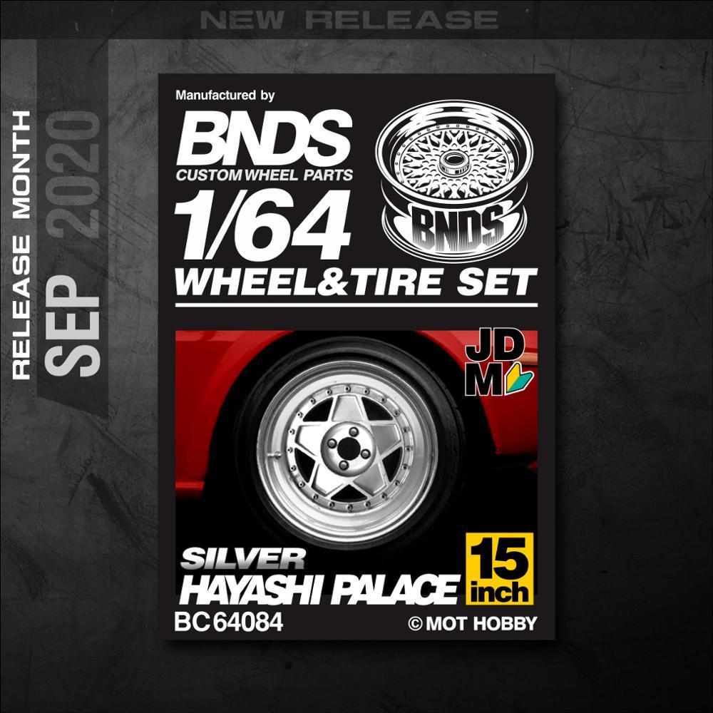 Rubber 1:64 Alloy Wheels BNDS Tires Design New HAYASHI PALACE Rims Modified Parts JDM VIP Style for Model Vehicle Car 4pcs Set
Rubber 1:64 Alloy Wheels BNDS Tires Design New HAYASHI PALACE Rims Modified Parts JDM VIP Style for Model Vehicle Car 4pcs Set