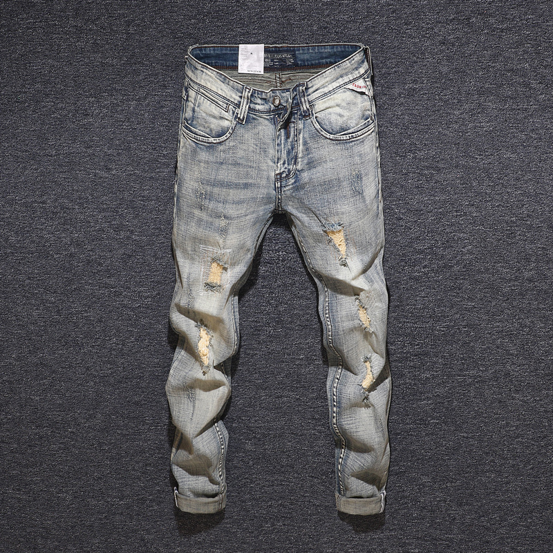 2021 New Italian Style Fashionable Men Thin Retro-yellow Washed Elastic Ripped Denim Pants From Hip Men's Vintage Designer Jeans Nyh3, Yellow retro
2021 New Italian Style Fashionable Men Thin Retro-yellow Washed Elastic Ripped Denim Pants From Hip Men's Vintage Designer Jeans Nyh3, Yellow retro