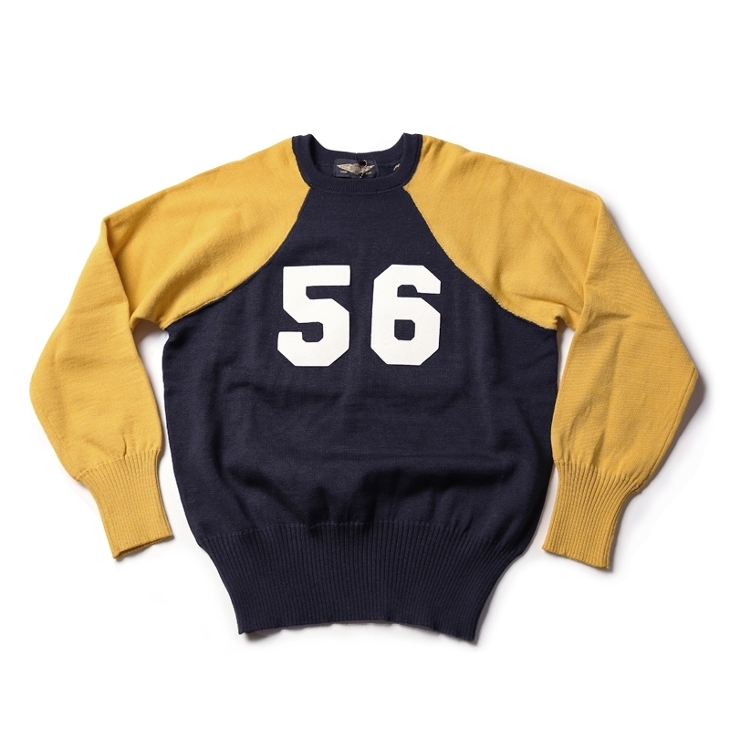Bronson No.56 Racing Knit Sweater Men's Rugged Motorcycle Two Tone Raglan Jumper 201026