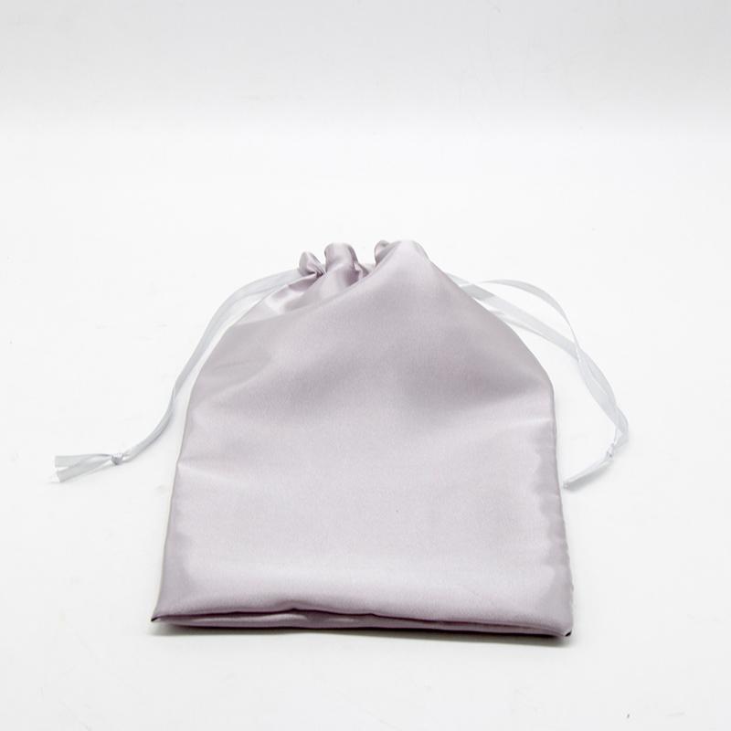 Blank Sliver Yellow Brown Satin Silk Hair Extensions Packaging Bags Human Virgin Hair Bundles Packaging Bags For Gifts 18x30cm