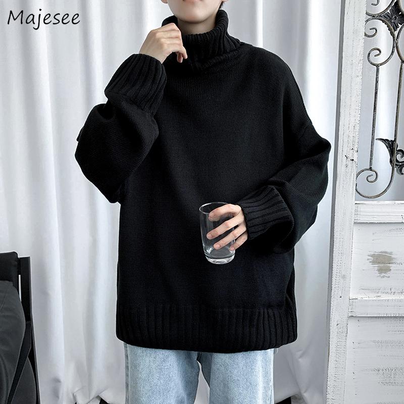 Turtleneck Pullover Men Solid Loose Simple Fall Outwear Retro Mens Sweaters Korean Style All-match Warm Streetwear Knitted Tops, Black
Turtleneck Pullover Men Solid Loose Simple Fall Outwear Retro Mens Sweaters Korean Style All-match Warm Streetwear Knitted Tops, Black