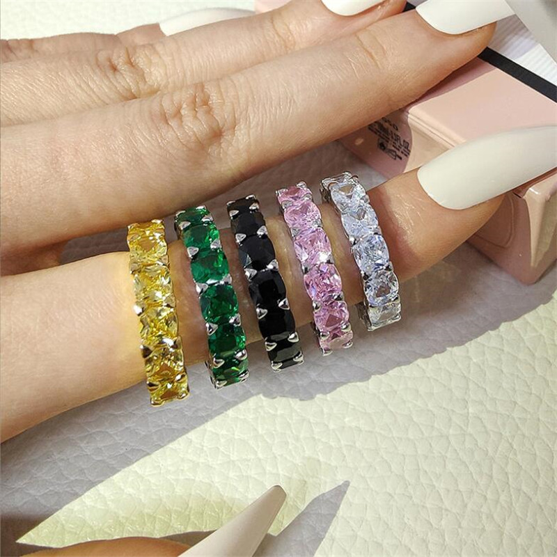 2022 Ins Top Sell Wedding Rings Simple Fashion Jewelry 925 Sterling Silver Cushion Shape Multi Color 5A Cubic Zircon CZ Diamond Promise Women Eternity Band Ring Gift
2022 Ins Top Sell Wedding Rings Simple Fashion Jewelry 925 Sterling Silver Cushion Shape Multi Color 5A Cubic Zircon CZ Diamond Promise Women Eternity Band Ring Gift