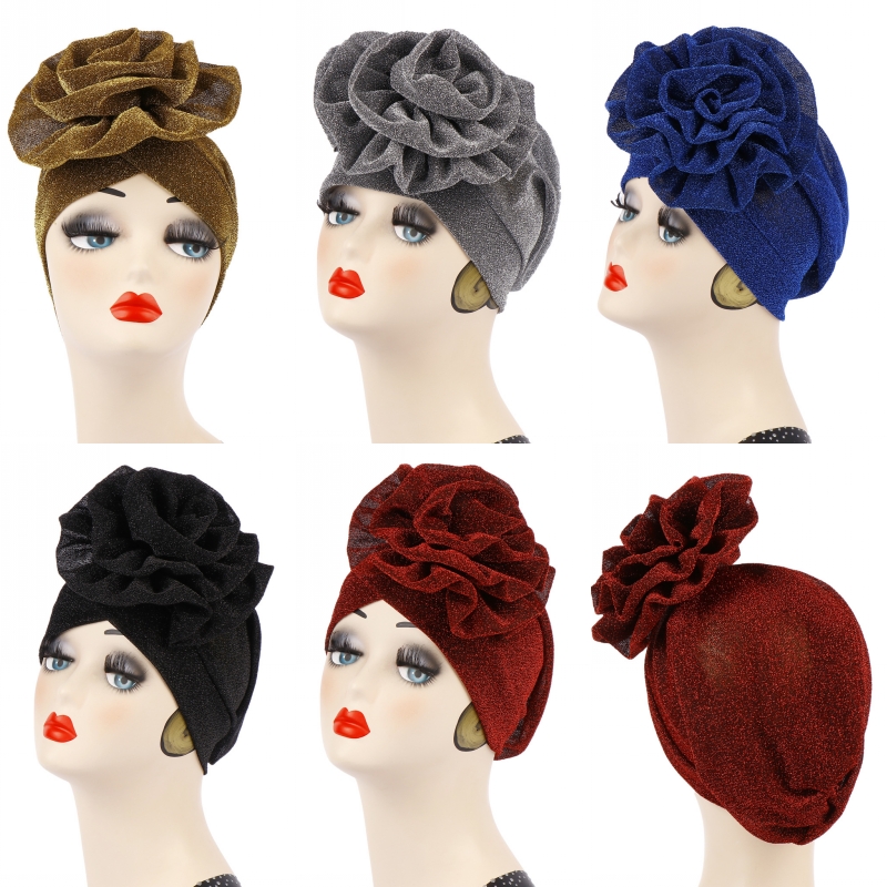 Muslim Women's Headdress Fashion Accessories Noble Lady Bright Silk Big Flower Baotou Hat Banquet Headdress Dubai Party Cap, Gray
Muslim Women's Headdress Fashion Accessories Noble Lady Bright Silk Big Flower Baotou Hat Banquet Headdress Dubai Party Cap, Gray