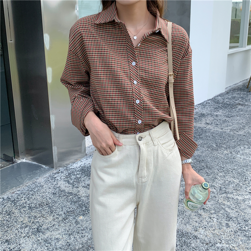 2021 New Autumn Women Simple Casual Plaid Shirts Daily All-match Harajuku Spring Clothing Fashion Vintage Blouses 5ht5, Coffee cookies
2021 New Autumn Women Simple Casual Plaid Shirts Daily All-match Harajuku Spring Clothing Fashion Vintage Blouses 5ht5, Coffee cookies