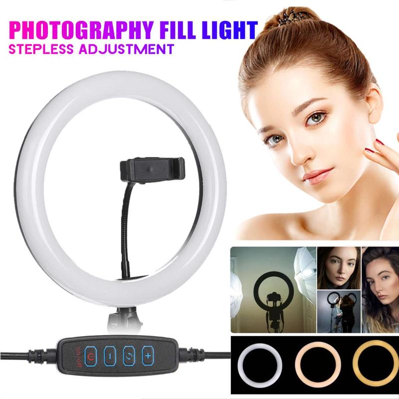 26cm Maquiagem Profissional Completa Selfie LED Dimmable Ring Light Ring Light Cell Phone Holder Desktop Lamp For Live Makeup
26cm Maquiagem Profissional Completa Selfie LED Dimmable Ring Light Ring Light Cell Phone Holder Desktop Lamp For Live Makeup