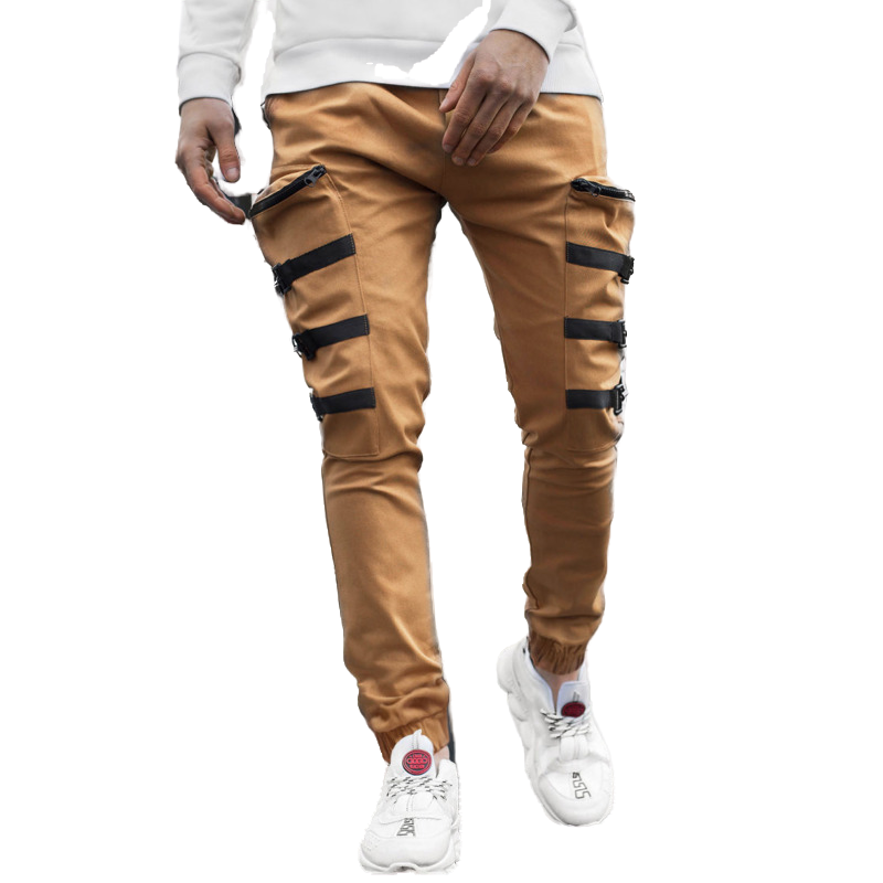 New Style Casual Pants Men' Personalized Ribbon Decoration Big Pocket Corset Joggers Trousers Men Clothing, Khaki
New Style Casual Pants Men' Personalized Ribbon Decoration Big Pocket Corset Joggers Trousers Men Clothing, Khaki