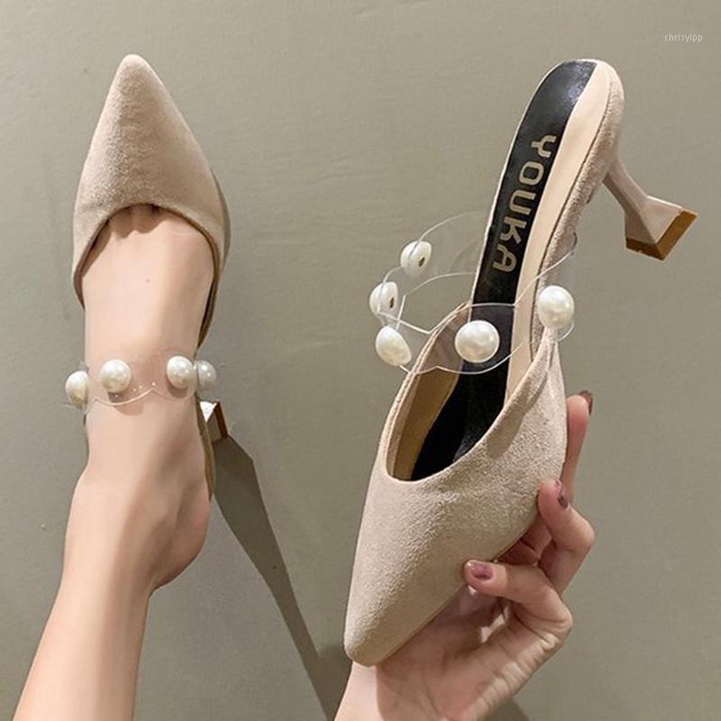 Fairy Pearl clear band pointed toe women sandals slip on thin heels shoes women mules cover toe beads slingback sandales 20201, Black
Fairy Pearl clear band pointed toe women sandals slip on thin heels shoes women mules cover toe beads slingback sandales 20201, Black