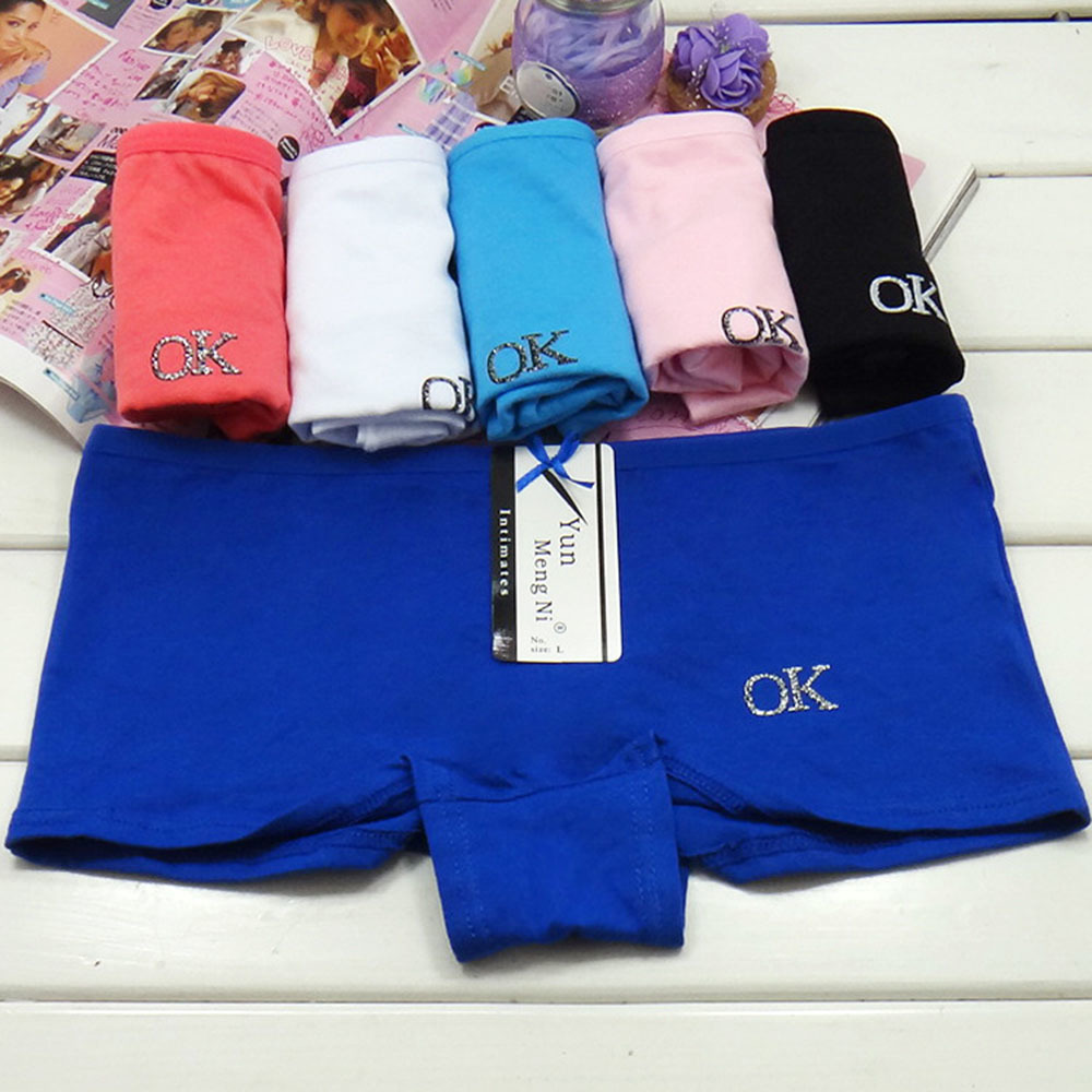 6 pieces/set women boxer cotton Panties womens underwear Safety panty solid cute lingerie ladies girls intimate woman 201112