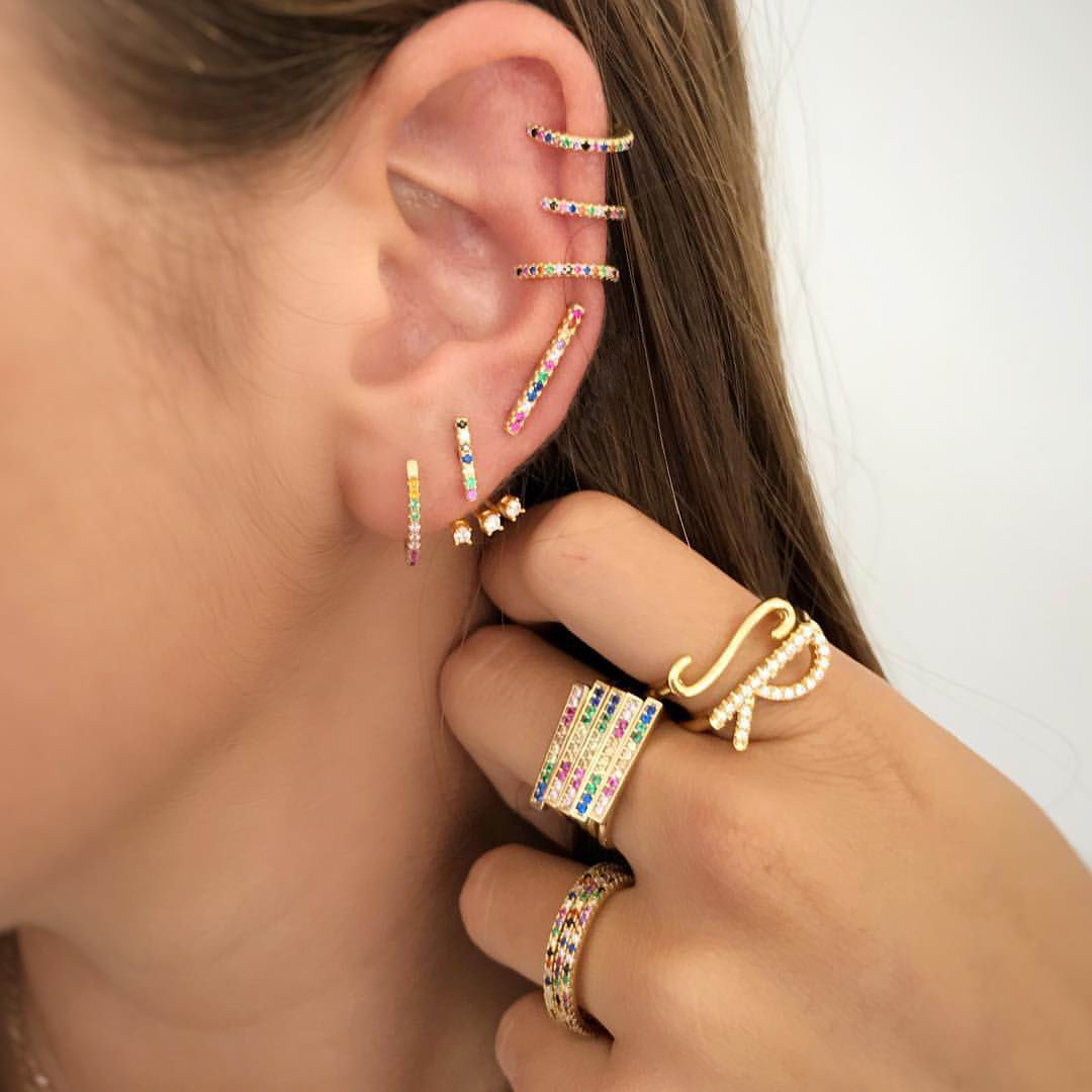 Cute no piercing crystal Cuff mini Earrings real 925 sterling silver For Women engagement cz ear cuff Jewelry clip earrings