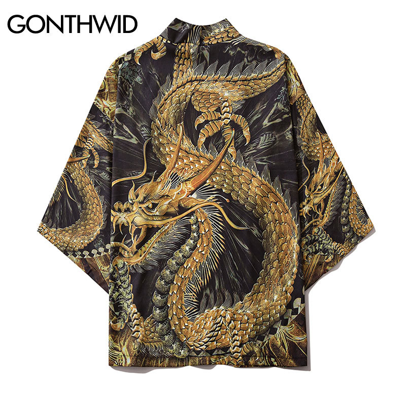 Men's Kimono Japanese Dragon Printed Kimono Cardigan Shirts Jackets Streetwear Hip Hop Casual Open Front Coats Tops, 201945b
Men's Kimono Japanese Dragon Printed Kimono Cardigan Shirts Jackets Streetwear Hip Hop Casual Open Front Coats Tops, 201945b
