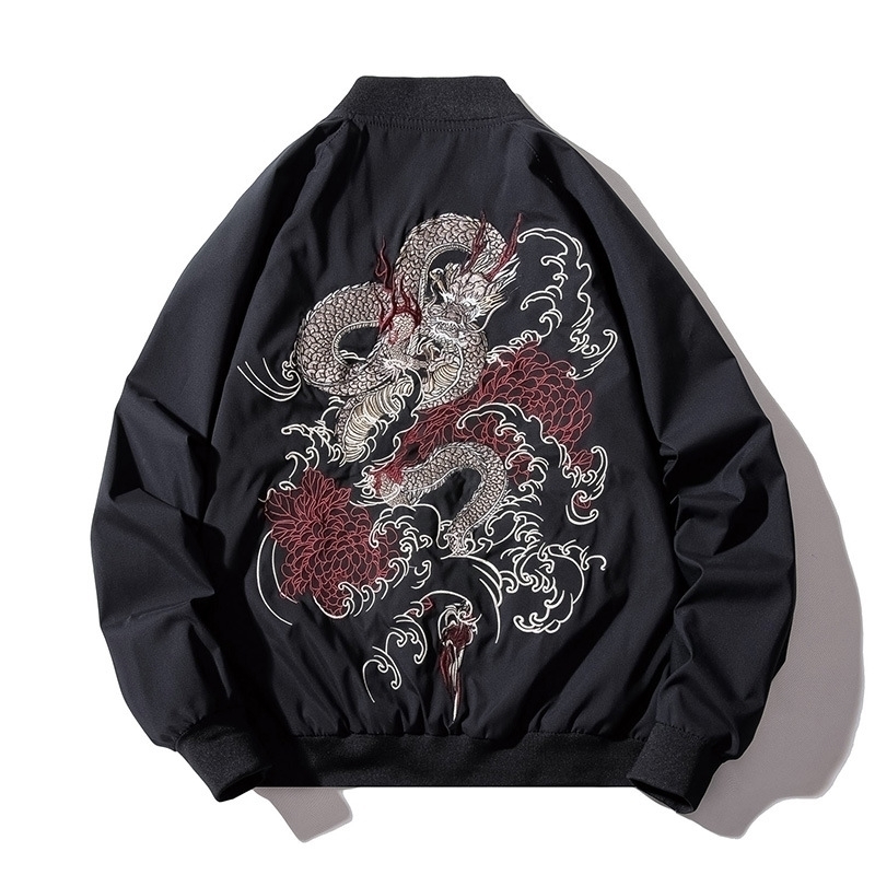 Bomber Jacket Men Chinese Dragon Embroidery Pilot Jacket Retro Punk Hip Hop Jacket Autumn Youth Streetwear High Street Hipster 201124, Black
Bomber Jacket Men Chinese Dragon Embroidery Pilot Jacket Retro Punk Hip Hop Jacket Autumn Youth Streetwear High Street Hipster 201124, Black