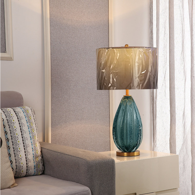 Elegant Gray Green Glass Floor Lamp Contemporary Design Perfect for Villas and Hotel Interiors