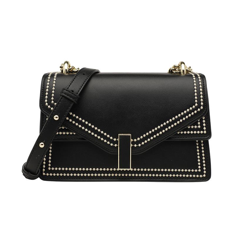 New style women's small square Bag Fashion texture embroidery One Shoulder Messenger Bag, Black
New style women's small square Bag Fashion texture embroidery One Shoulder Messenger Bag, Black