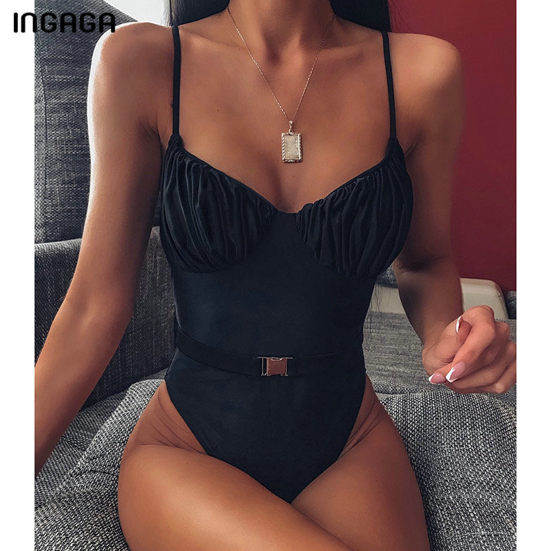 INGAGA Sexy Push Up One Piece Swimsuit Fused High Cut Swimwear Women Ruched Bathers With Belt New Strap Bathing Suit Y200319, B2329
INGAGA Sexy Push Up One Piece Swimsuit Fused High Cut Swimwear Women Ruched Bathers With Belt New Strap Bathing Suit Y200319, B2329