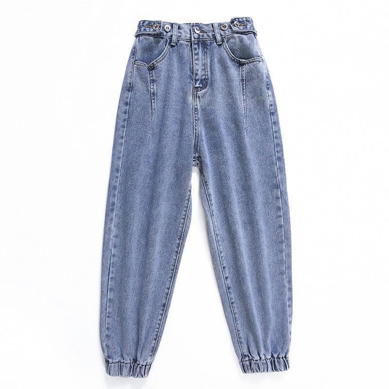 oversize high waist jeans elastic loose korean JEANS women boyfriend pants women plus size oversized jeans woman trousers 201029