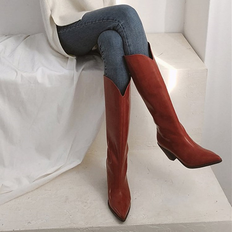 Autumn New Pointed Toe Knee High Boots Leather Thick Heel Knight Boots High Heels Tube Botas Mujer 2020 Winter Shoes Women, Black
Autumn New Pointed Toe Knee High Boots Leather Thick Heel Knight Boots High Heels Tube Botas Mujer 2020 Winter Shoes Women, Black